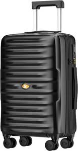 lot 19 image: Mgob Carry On Luggage 22x14x9 Airline Approved, PC Hard Suitcases with Spinner Wheels, Lightweight Luggage, TSA Approved, 20 Inch Carry-On, Black