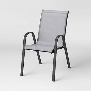 lot 42 image: 3 Pack Sling Stacking Chair - Gray 848681086568