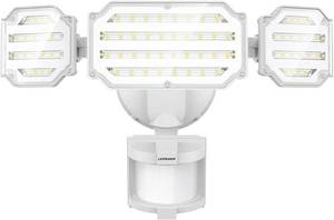 lot 49 image: LEPOWER 48W LED Security Lights, 5200LM Motion Sensor Flood Lights Outdoor, Motion Detector Flood Light with Adjustable 72ft &Time Setting, 3 Heads for Outside