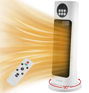 lot 69 image: Space Heater,1500W Electric Tower Ceramic Heater for Indoor Large Room Use with LED Display & Remote, White
