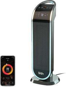 lot 87 image: Atomi Smart 25 WiFi Portable Tower Space Heater  1500W, Oscillating, 750 Sq. Ft Works with Alexa & Google