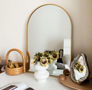 20x30 Arched Bathroom Mirror - Wall Mounted Mirror - Gold Arch Mirror