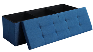CUYOCA Storage Ottoman Bench Foldable Seat Footrest Shoe Bench