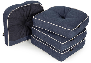 SUNROX LokGrip Non Slip Gel Memory Foam Chair Cushions for Tailbone Pain Relief 17x16 Set of 4, Heather Indigo