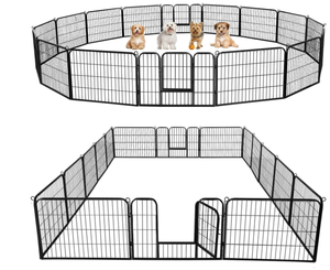 Outdoor Dog Playpen - 16 Panel Fence, 32 H Metal Dog Fence Outdoor