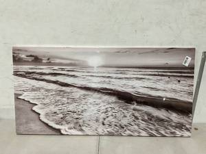 Black and White Ocean Wall Art, 40 x 20