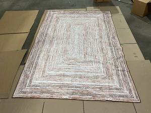 6x9 Brown and Beige Area Rug