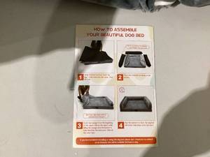 Grey Dog Bed, Measures 60 x 36