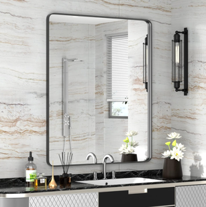 22x30-Inch Matte Black Bathroom-Vanity-Mirror for Wall