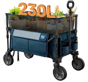 TIMBER RIDGE 230L Extra Large Capacity Collapsible Folding Wagon Carts, Heavy Duty Outdoor Camping
