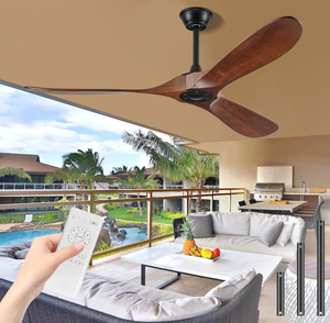 52 Ceiling Fans Without Lights, Solid Wood Ceiling Fan with Remote Control