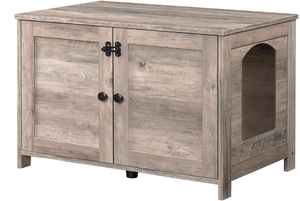Litter Box Enclosure, Cat Litter Box Furniture with Removable Divider
