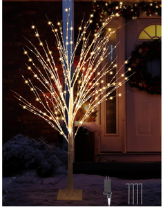 5FT Lighted Birch Tree 600 LED Warm White Fairy Lights