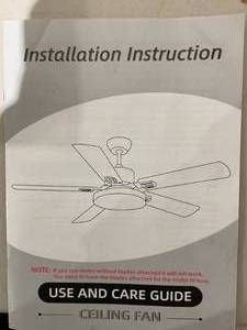 52 Black Ceiling Fan with Lights and Remote