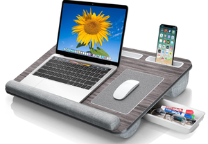 Gimars Home Office Lap Desk Fits up to 17 Inches Laptop with Dual Cushion,Wrist Rest, Built-in Mouse Pad