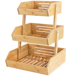 Bamboo Fruit Basket, 3 Tier Fruit Basket for Kitchen