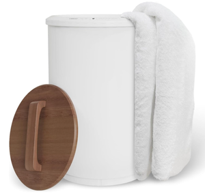 Large Towel Warmer for Bathroom - Heated Towel Warmers Bucket, Wooden Lid