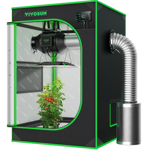VIVOSUN S223 2x2 Grow Tent, 24x24x36 High Reflective Mylar with Observation Window and Floor Tray for Hydroponics Indoor Plant for VS1000