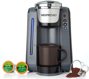 Mixpresso Single Serve K-Cup Coffee Maker With 4 Brew Sizes for 1.0 & 2.0 K-Cup Pods