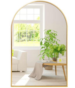 Gold Arched Wall Mirror for Bathroom