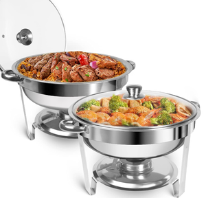 LOT OF 2 Dervipas 5QT Chafing Dish Buffet Se