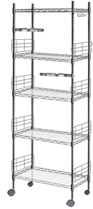 Hestiasko 5 Tier Shelving Unit, Metal Shelves for Storage with 2 Rotatable Shelves