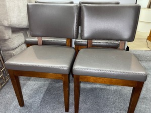 lot 15 image: Four (4) Faux Leather Dining Room Chairs