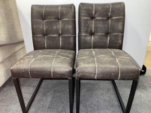 lot 17 image: Set of 2 Coaster Home Furnishings Distressed Leather Chairs