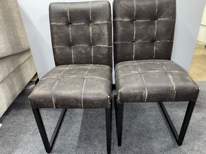 lot 18 image: Set of 2 Coaster Home Furnishings Distressed Leather Chairs