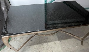 lot 20 image: Granite and Iron Coffee Table