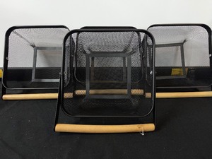 lot 40 image: Set of 4 Nesting Mesh Baskets with Wood Handles