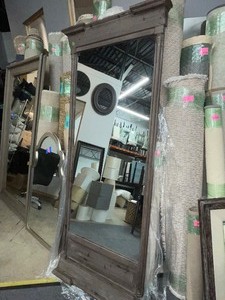 lot 56 image: Full-length Mirror in Wooden Frame