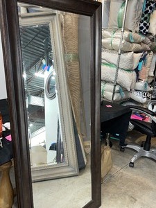 lot 59 image: Full Length Mirror with Dark Wood Frame