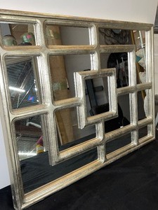 lot 60 image: Decorative Mirror with Silver-washed Overlay and Frame