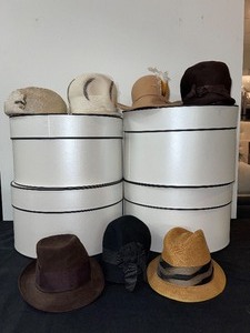 lot 64 image: 4 Hat Boxes and 6 hats
