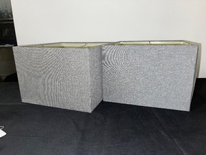 lot 65 image: Pair of Square Grey Lampshades
