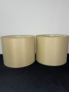 lot 69 image: Pair of Round Lampshades