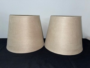 lot 73 image: Pair of Brushed Fabric Lampshades