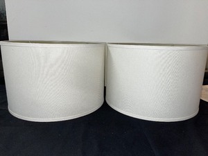 lot 74 image: Pair of Round Drum Lampshades