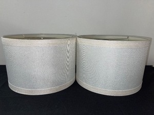 lot 80 image: Pair of Drum Satin-finish Lampshades