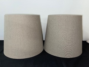 lot 84 image: Pair of Taupe Tapered Lampshades