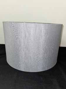 lot 89 image: Single Metallic Grey Drum Lampshade