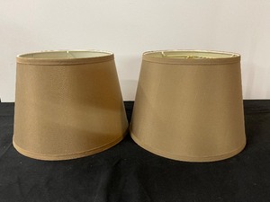 lot 134 image: Pair of Taupe Lampshades