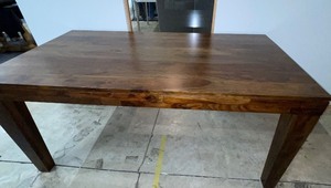 lot 839 image: West Elm Rectangular Table With Bench