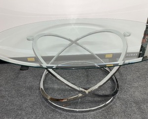 lot 862 image: Glass and Chrome Coffee Table With End Tables