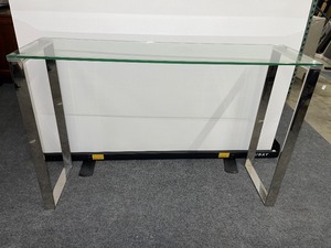 lot 863 image: Glass and Chrome Sofa Table