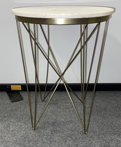 lot 900 image: Marble-topped Round Side Table