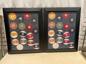 lot 466 image: Lot of 2 Wall Art Pool Balls