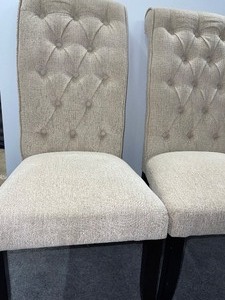 lot 914 image: Six (6) Upholstered Tufted Dining Room Chairs