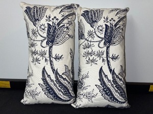 lot 939 image: Two Black and Cream Beaded Accent Pillows